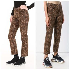 Alexander Wang x Denim leopard print cropped jeans